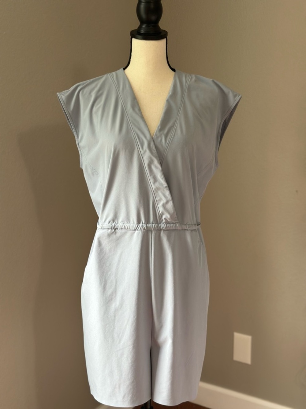 Athleta Pale Pale Blue Wrap-Front Romper